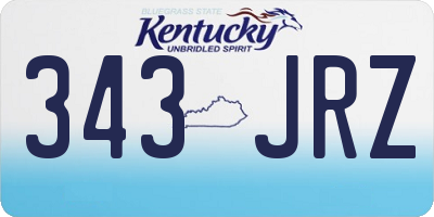 KY license plate 343JRZ