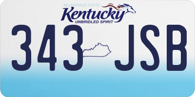 KY license plate 343JSB