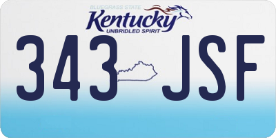 KY license plate 343JSF