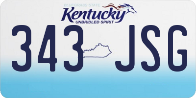 KY license plate 343JSG