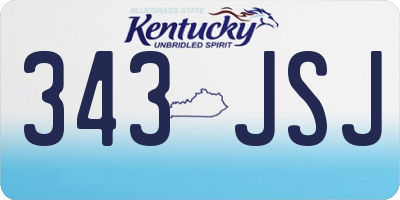 KY license plate 343JSJ