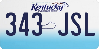 KY license plate 343JSL