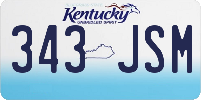 KY license plate 343JSM