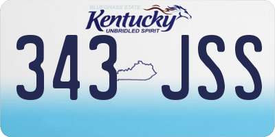 KY license plate 343JSS