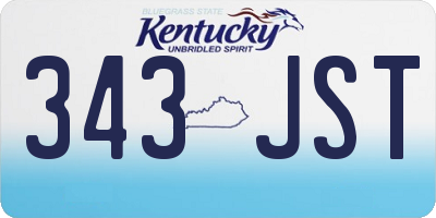 KY license plate 343JST