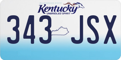 KY license plate 343JSX