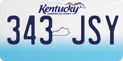 KY license plate 343JSY