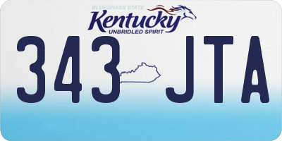 KY license plate 343JTA