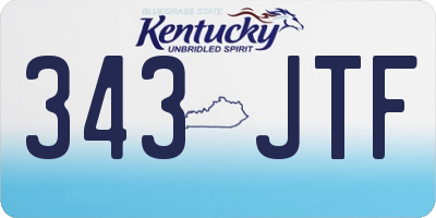KY license plate 343JTF