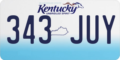 KY license plate 343JUY