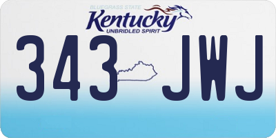 KY license plate 343JWJ