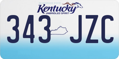 KY license plate 343JZC