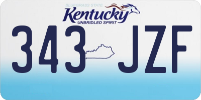 KY license plate 343JZF