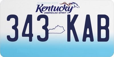 KY license plate 343KAB