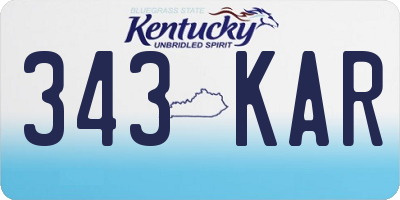 KY license plate 343KAR