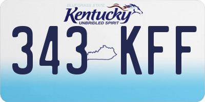 KY license plate 343KFF