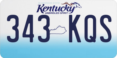 KY license plate 343KQS
