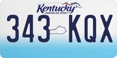 KY license plate 343KQX