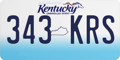 KY license plate 343KRS