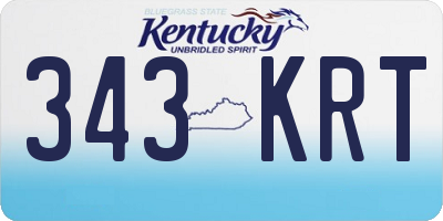 KY license plate 343KRT