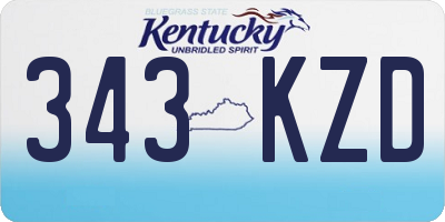 KY license plate 343KZD
