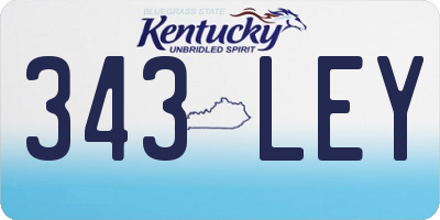 KY license plate 343LEY