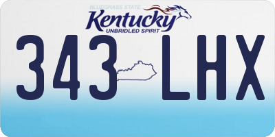 KY license plate 343LHX