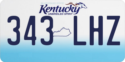 KY license plate 343LHZ