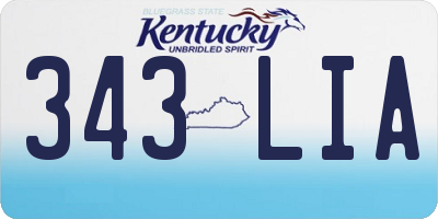 KY license plate 343LIA