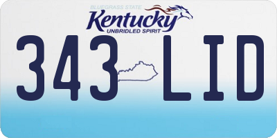 KY license plate 343LID