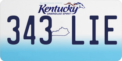 KY license plate 343LIE