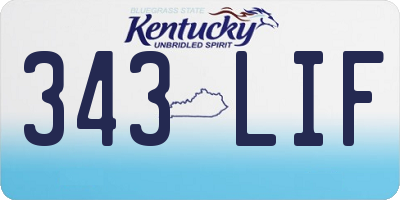 KY license plate 343LIF