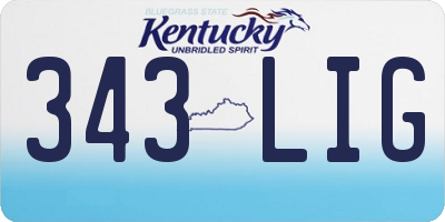 KY license plate 343LIG