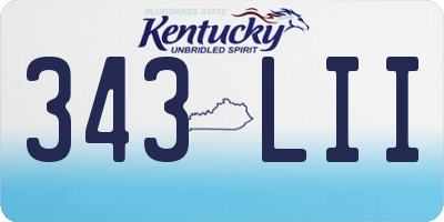 KY license plate 343LII