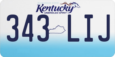 KY license plate 343LIJ