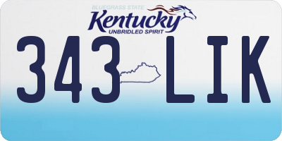 KY license plate 343LIK