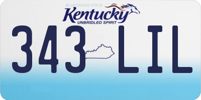 KY license plate 343LIL