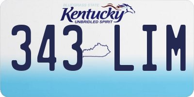 KY license plate 343LIM