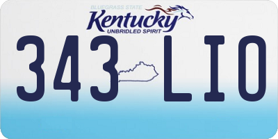 KY license plate 343LIO