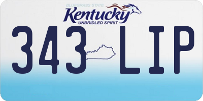 KY license plate 343LIP