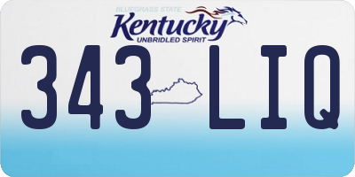 KY license plate 343LIQ