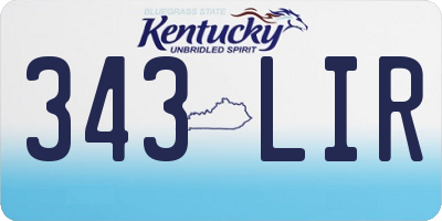 KY license plate 343LIR
