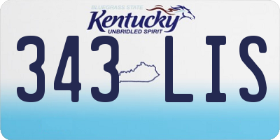 KY license plate 343LIS