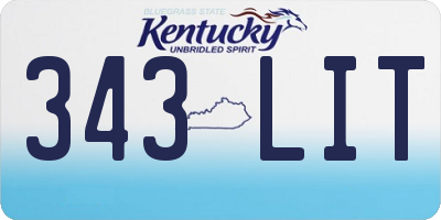 KY license plate 343LIT