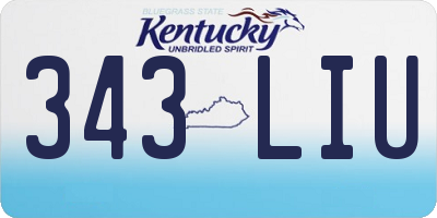 KY license plate 343LIU
