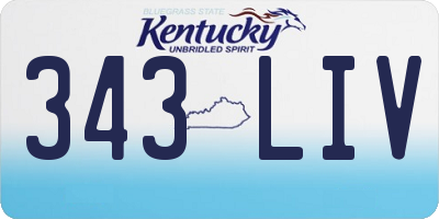 KY license plate 343LIV