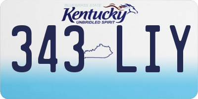 KY license plate 343LIY