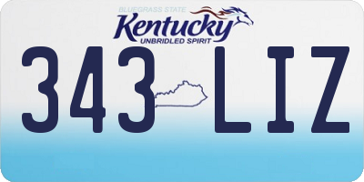 KY license plate 343LIZ
