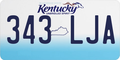 KY license plate 343LJA