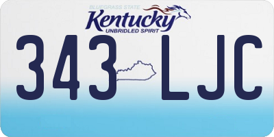 KY license plate 343LJC